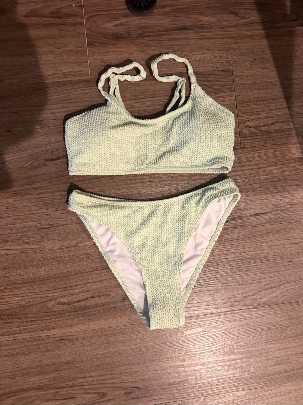 Textured Light Green Bikini Set - Two Piece Swimwear